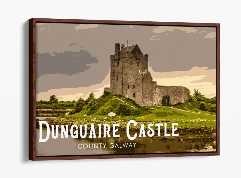 'Dunguaire Castle' Visit Ireland Travel Poster – Print Float Effect Canvas Wall Art