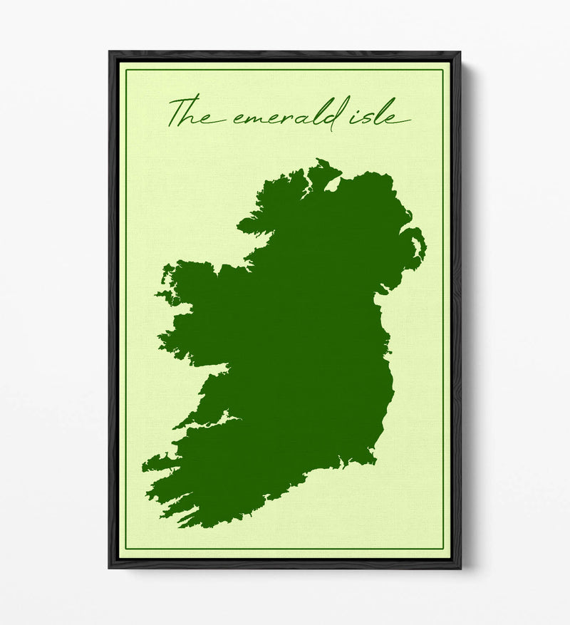 The Emerald Isle - Contemporary Float Effect Canvas Wall Art Print with Premium Varnish Finish