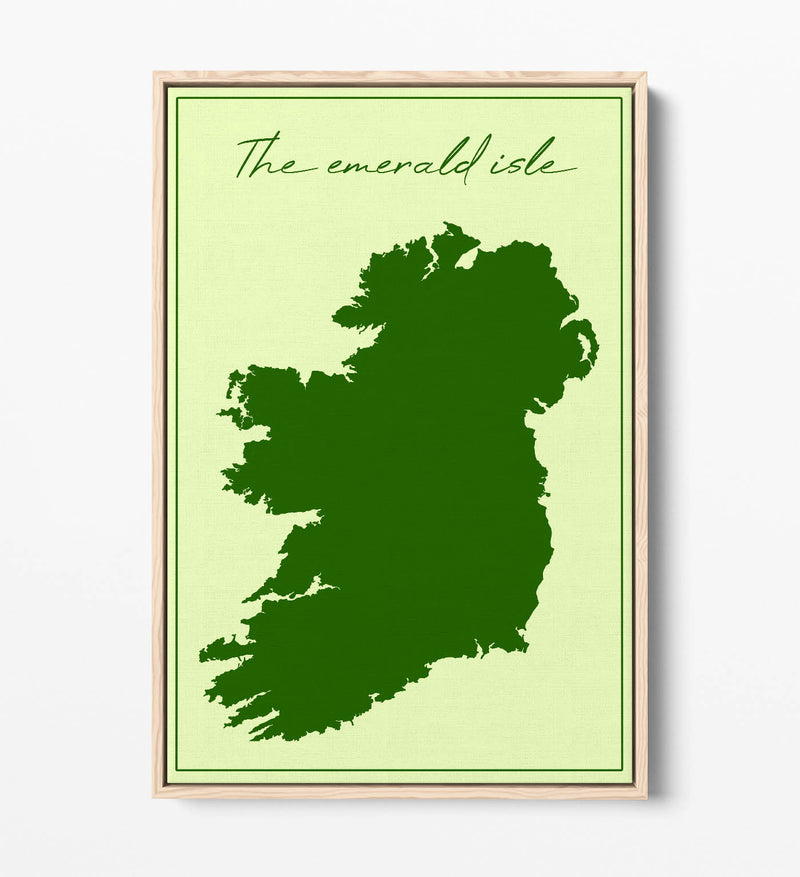The Emerald Isle - Contemporary Float Effect Canvas Wall Art Print with Premium Varnish Finish