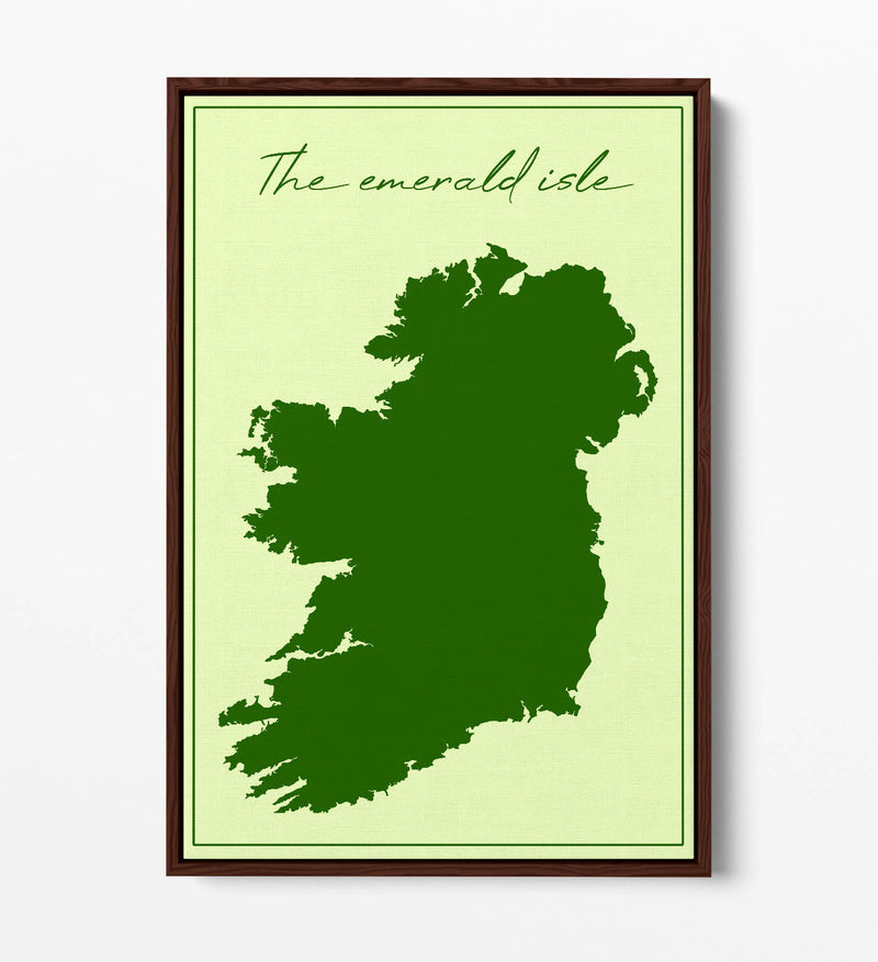 The Emerald Isle - Contemporary Float Effect Canvas Wall Art Print with Premium Varnish Finish