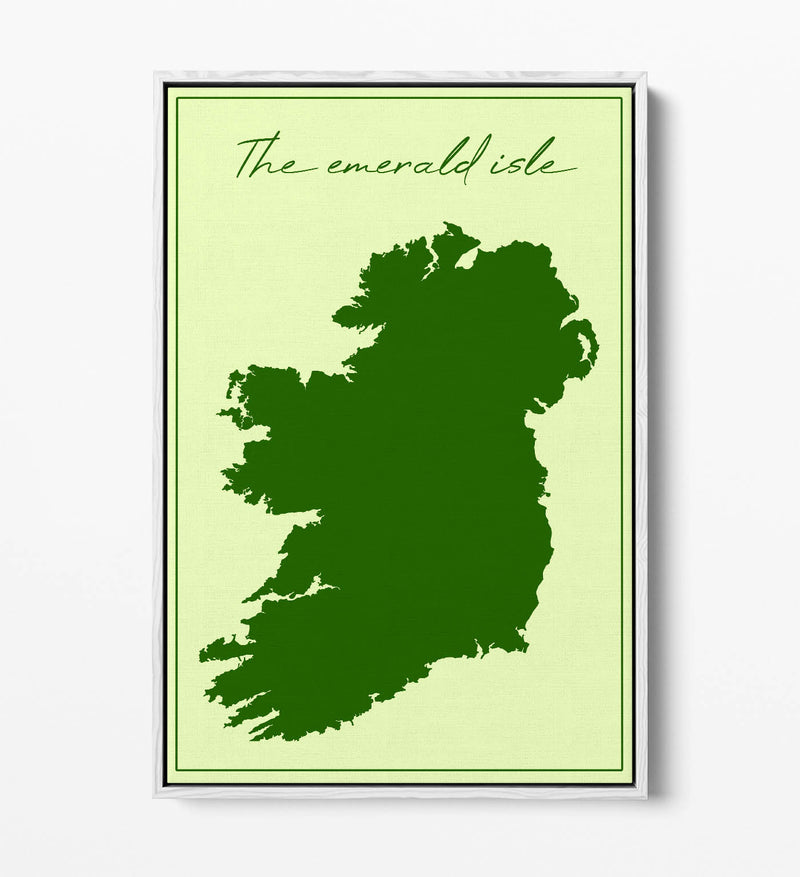The Emerald Isle - Contemporary Float Effect Canvas Wall Art Print with Premium Varnish Finish