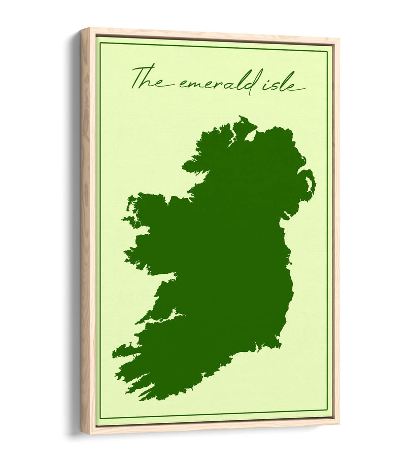 The Emerald Isle - Contemporary Float Effect Canvas Wall Art Print with Premium Varnish Finish
