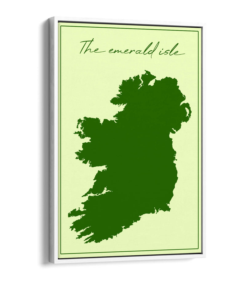 The Emerald Isle - Contemporary Float Effect Canvas Wall Art Print with Premium Varnish Finish