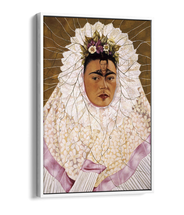 'Self-Portrait as a Tehuana' by Frida Kahlo - Contemporary Float Effect Canvas Wall Art Print with Premium Varnish Finish