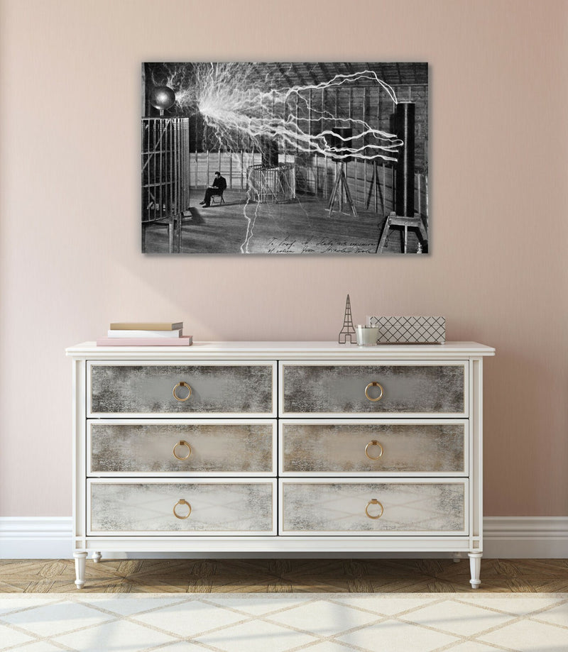Canvas Wall Art – Vintage Nikola Tesla Faraday Cage Framed Print 30mm Deep