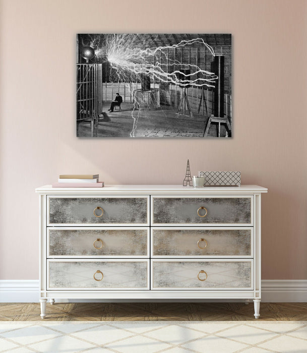 Canvas Wall Art – Vintage Nikola Tesla Faraday Cage Framed Print 30mm Deep
