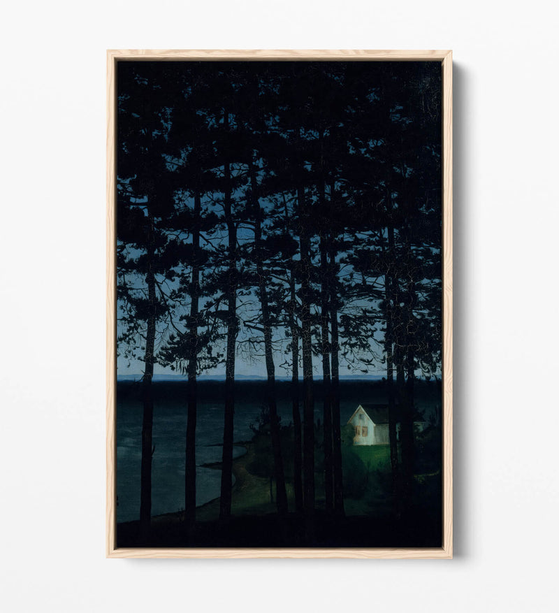 Canvas Wall Art Print - Harald Sohlberg Fisherman's Cottage | Float Effect, Handmade UK