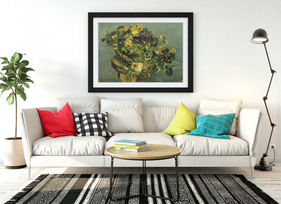 VINCENT VAN GOGH, BASKET WITH VIOLETS -FRAMED WALL ART PICTURE PRINT ARTWORK