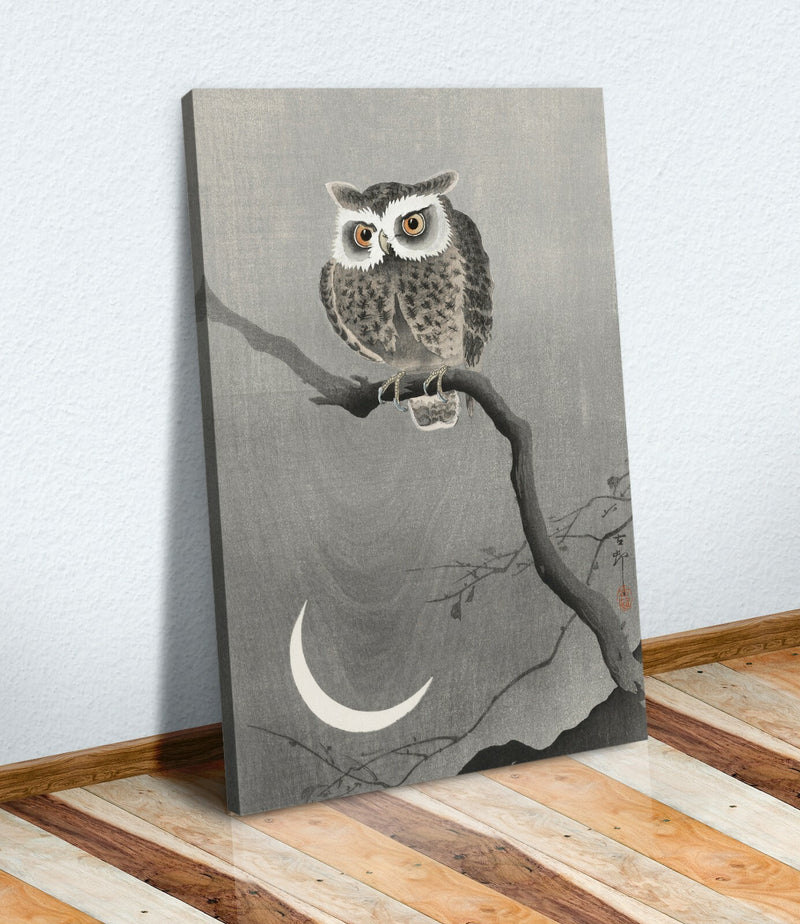 Owl Canvas Wall Art – Handmade Japanese Owl Print on Archival Grade Canvas