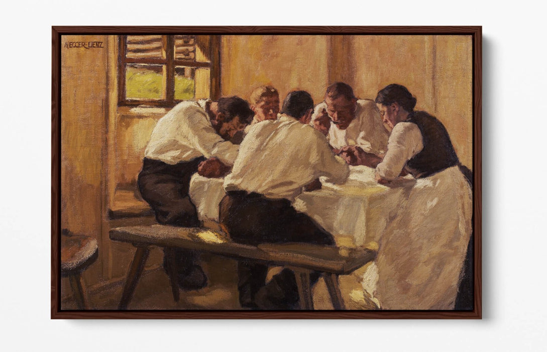 Float Effect Canvas Art - ALBIN EGGER-LIENZ Lunch | Handmade UK Canvas Wall Art