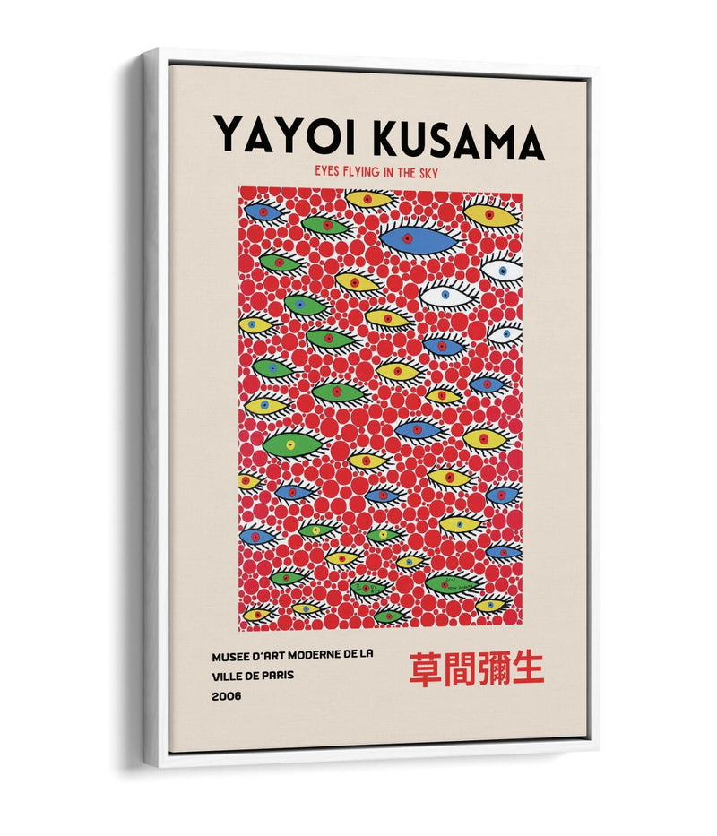 Abstract Canvas Art - Yayoi Kusama Eyes Painting | Float Effect Canvas Print
