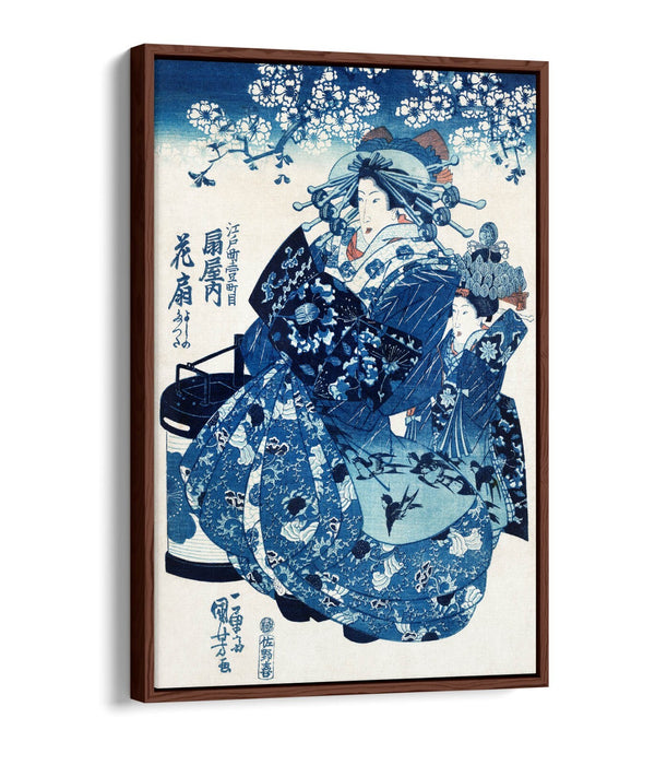 Japanese Canvas Wall Art – Utagawa Kuniyoshi Japanese Woman Print | Float Effect Canvas