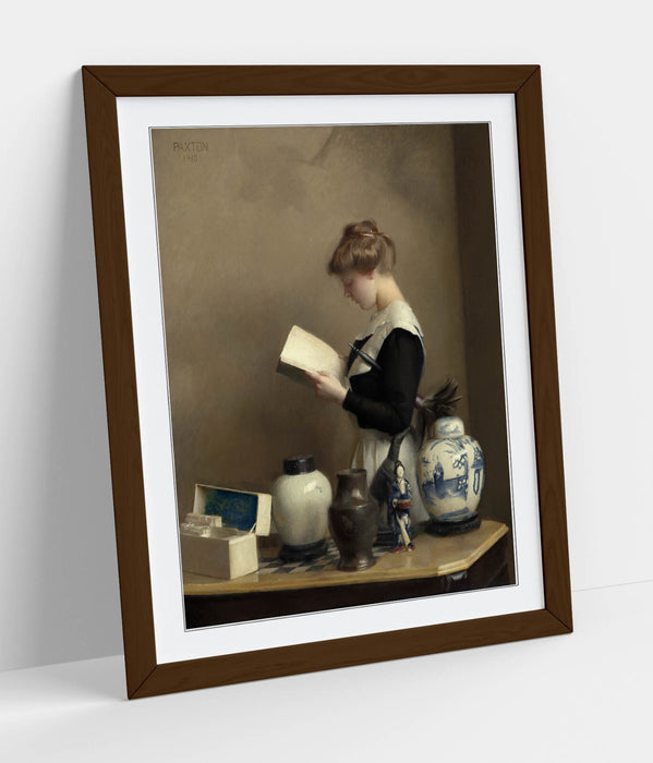 Framed Wall Art - William McGregor Paxton The House Maid Painting Print | Handmade UK Woodgrain Frame