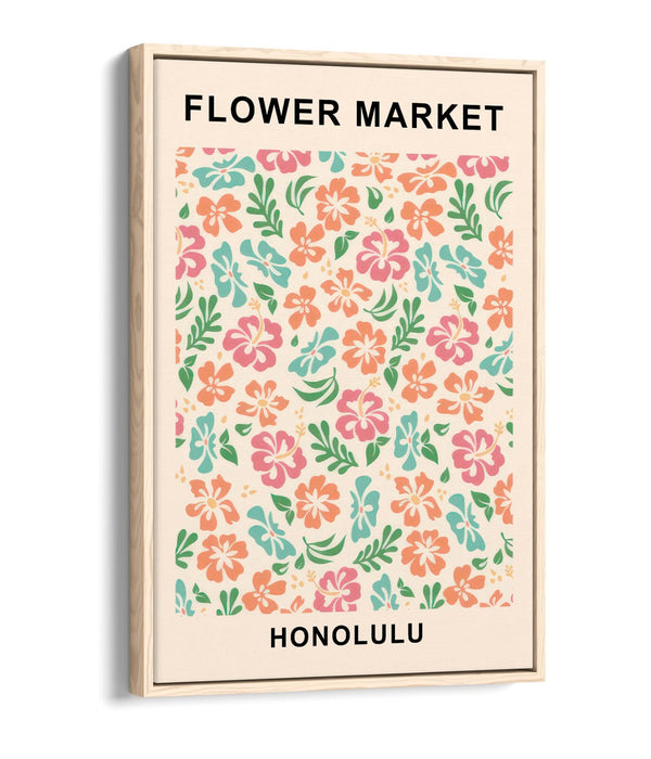 Floral Canvas Art Print - Contemporary Wall Decor With Float Effect Frame