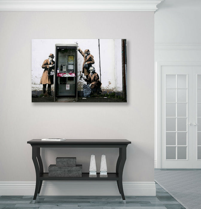 BANKSY CANVAS STREET WALL ART PRINT GRAFFITI ARTWORK  SPIES