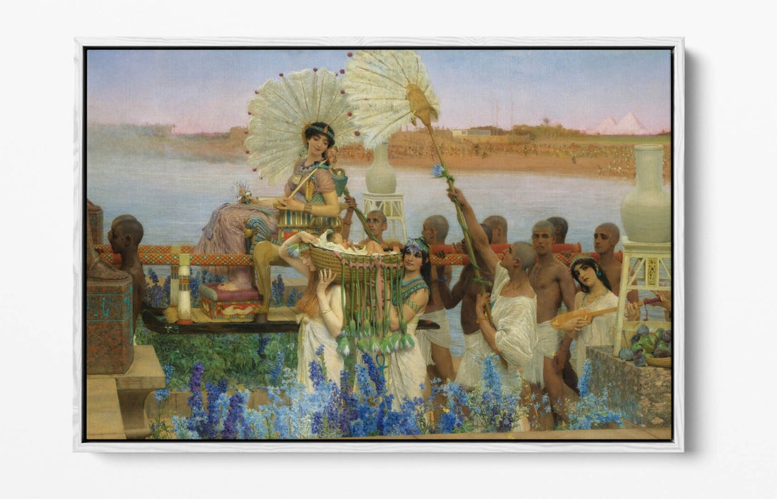 LAWRENCE ALMA TADEMA, THE FINDING OF MOSES -FLOAT EFFECT CANVAS WALL ART PRINT