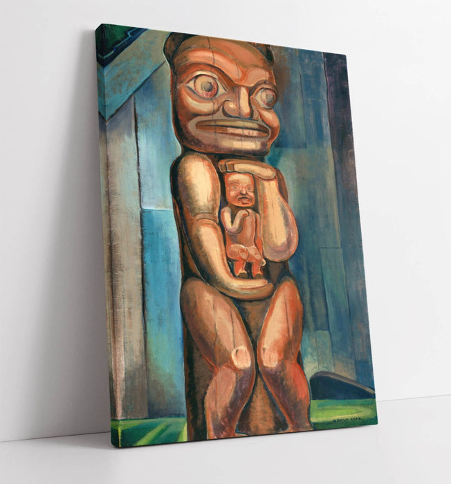 Canvas Wall Art Featuring Emily Carr Totem Mother - Handmade Canvas Print