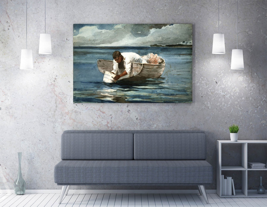 WINSLOW HOMER, THE WATER FAN -CANVAS WALL ARTWORK PIC PRINT