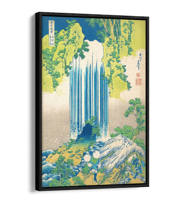 Canvas Wall Art – Hokusai Waterfall Print | Premium Float Effect, Vibrant Colours