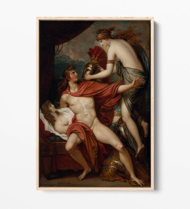 BENJAMIN WEST, THETIS BRINGING ARMOR TO ACHILLES -FLOAT EFFECT CANVAS ART PRINT