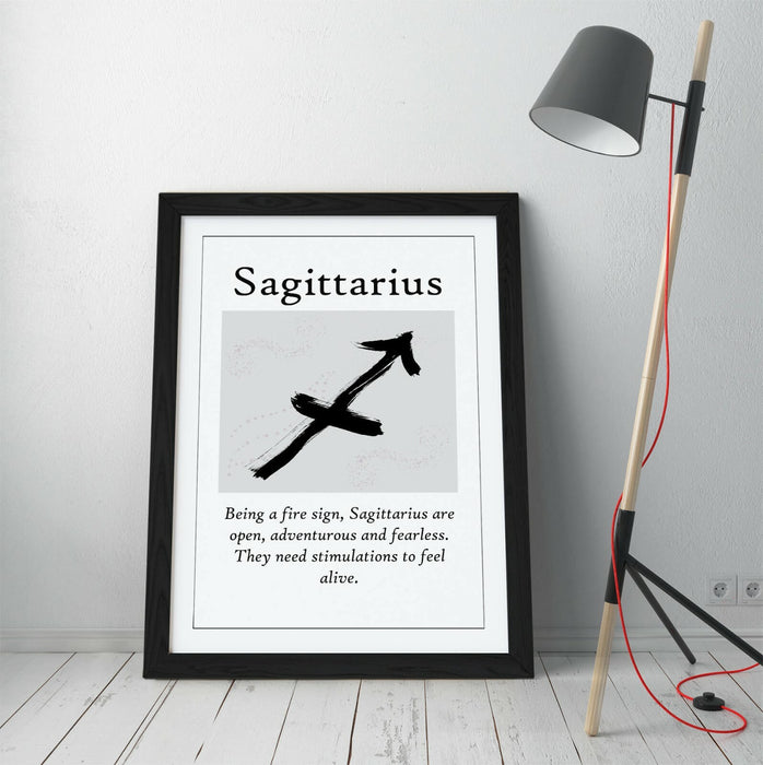 SAGITTARIUS STAR ZODIAC ASTOLOGY QUOTE SLOGAN -FRAMED WALL ART PICTURE PRINT