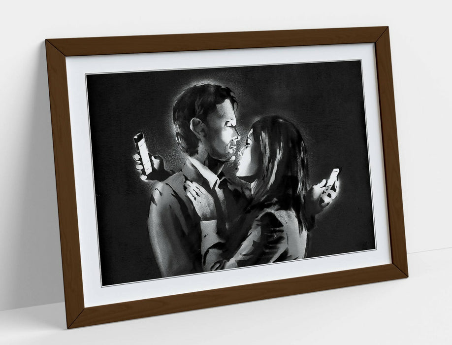 MOBILE LOVERS -FRAMED POSTER WALL ART PRINT ARTWORK- LANDSCAPE