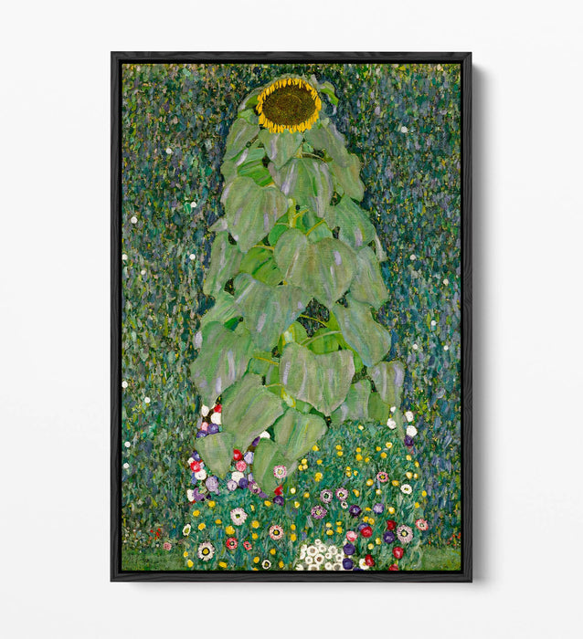 GUSTAV KLIMT THE SUNFLOWER -FLOAT EFFECT CANVAS WALL ART PIC PRINT- YELLOW