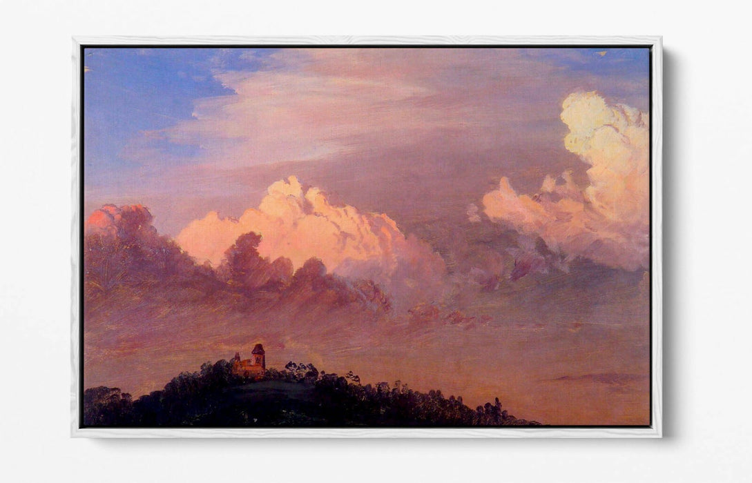 FREDERIC EDWIN CHURCH, CLOUDS OVER OLANA -FLOAT EFFECT CANVAS WALL ART PRINT ART