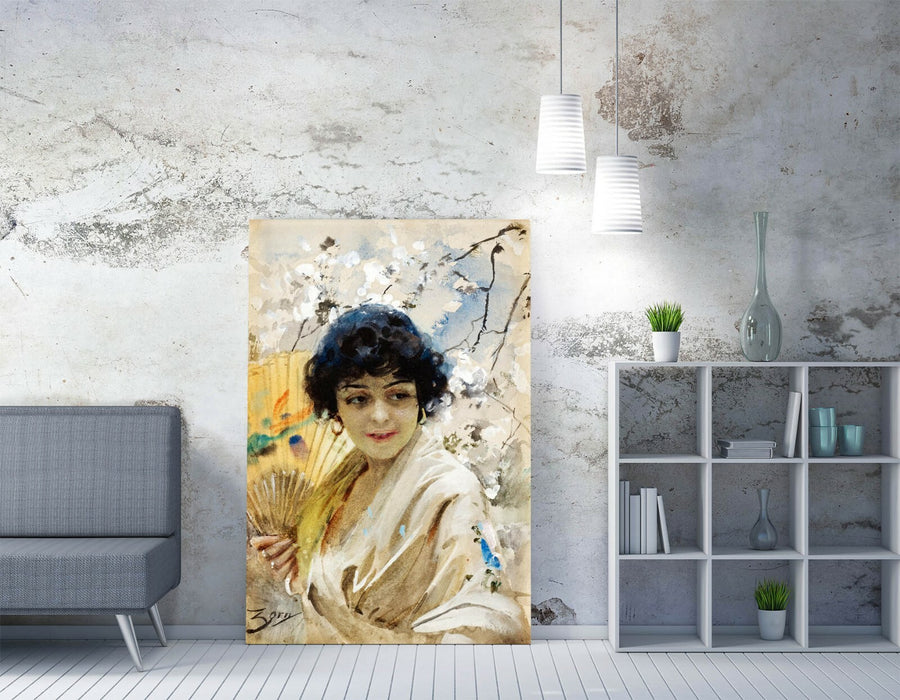 Canvas Wall Art – Rosita Woman Portrait Handmade Canvas Print with Premium Varnish Finish