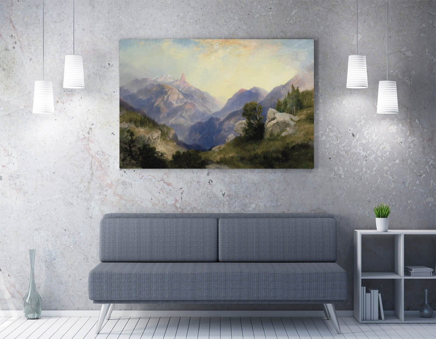 THOMAS MORAN, INDEX PEAK YELLOWSTONE -CANVAS WALL ARTWORK PIC PRINT