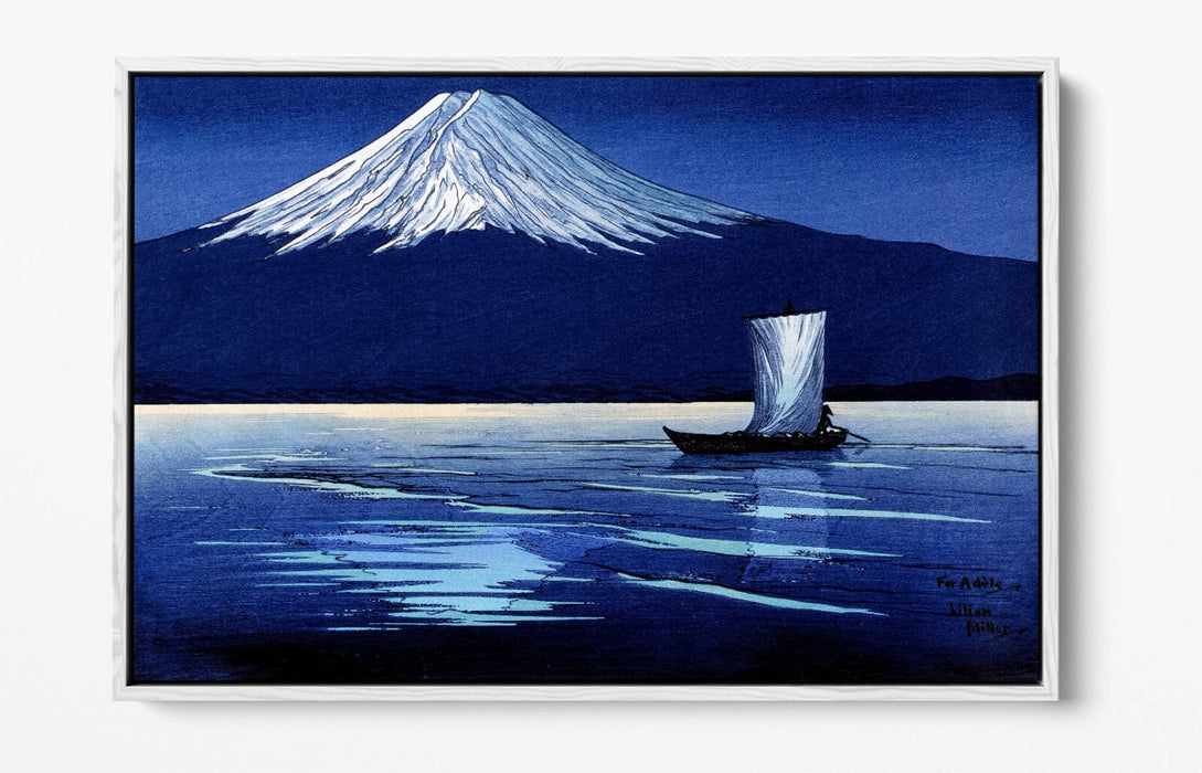 Canvas Wall Art – Moonlight On Mount Fuji | Premium Float Effect Print