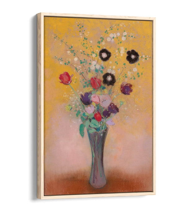 ODILON REDON, VASE OF FLOWERS -FLOAT EFFECT CANVAS WALL ART PRINT