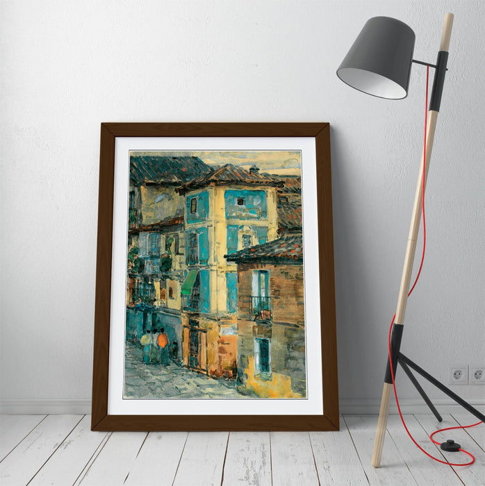 Framed Wall Art Poster - Childe Hassam Spain Street Scene Print | Handmade Decor