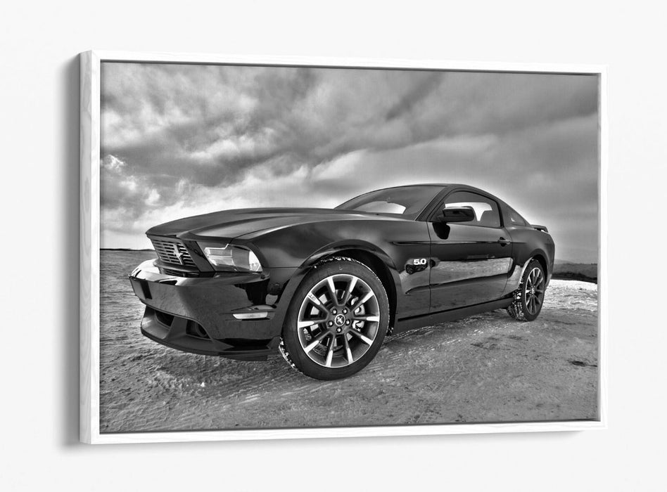 Canvas Wall Art - Dodge Viper Greyscale Float Effect Premium Print