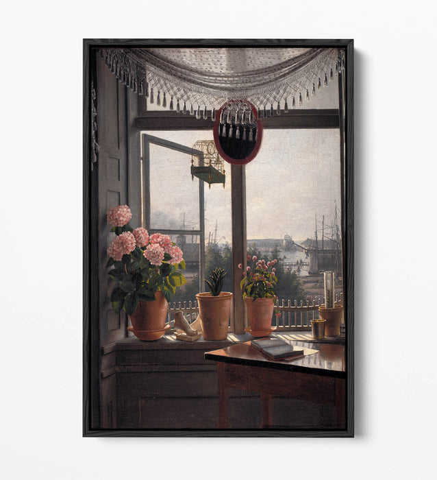 MARTINUS RORBYE, VIEW FROM THE ARTISTS WINDOW-FLOAT EFFECT CANVAS WALL ART PRINT
