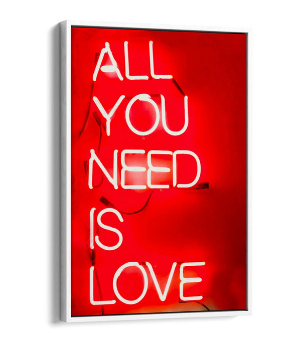 Float Effect Canvas Art - Neon Sign Print On Custom Deep Frame With Vibrant Colour