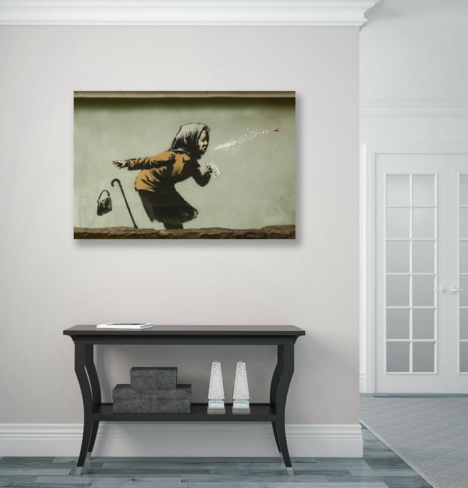 BANKSY ACHOO SNEEZE CANVAS STREET WALL ART GRAFFITI PRINT ARTWORK -  NEW