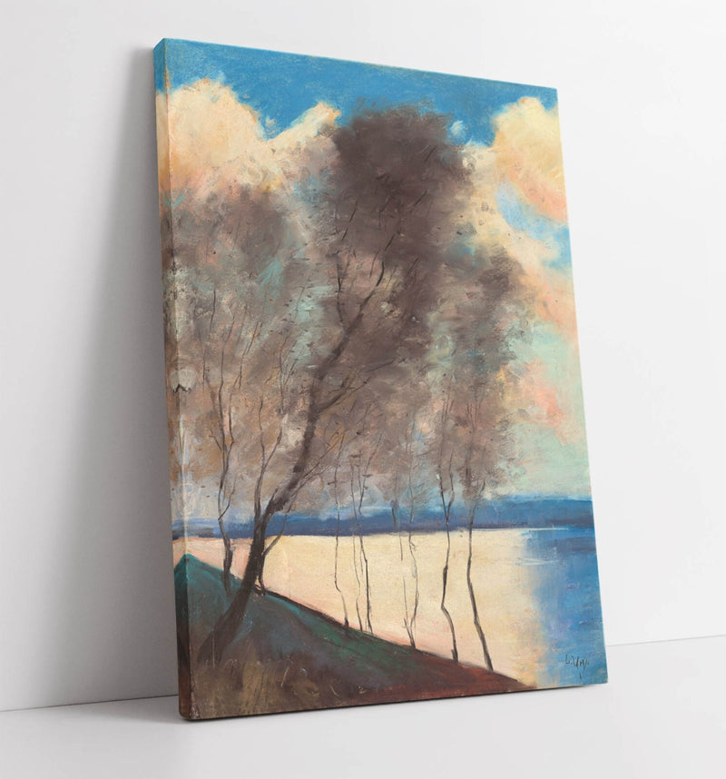 Canvas Wall Art – Lesser Ury Tree River Landscape | Handmade Premium Print