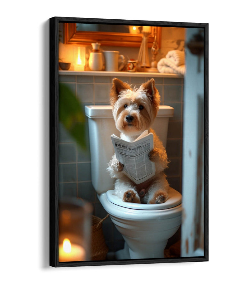 Yorkshire Terrier Canvas - Funny Dog Art With Float Effect Frame | Handmade Wall Art