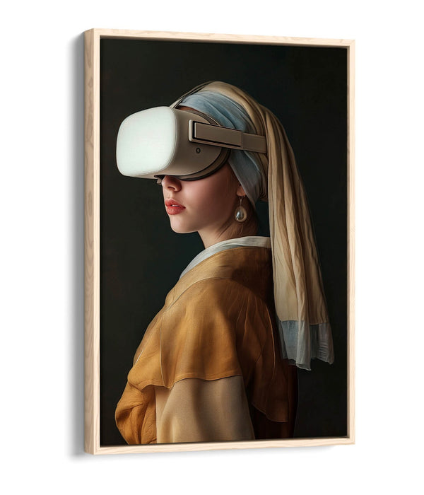 Pearl Earring Canvas – Contemporary Float Effect Canvas Wall Art Print with Premium Varnish Finish