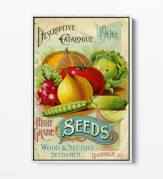 QUIRKY VINTAGE SEED ADVERTISEMENT ART POSTER -FLOAT EFFECT CANVAS WALL ART PRINT