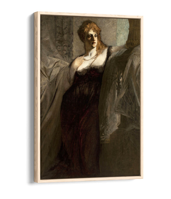 HANS MAKART, PORTRAIT OF A YOUNG WOMAN -FLOAT EFFECT CANVAS WALL ART PIC PRINT