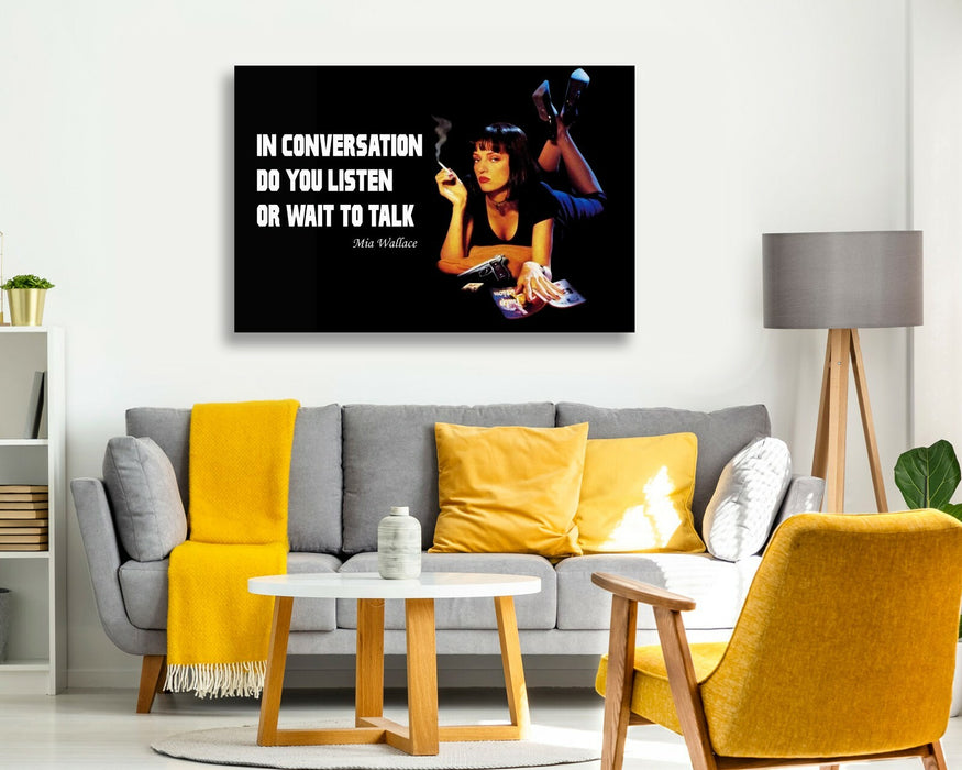 Canvas Wall Art - Pulp Fiction Mia Wallace Quote Handmade Print UK