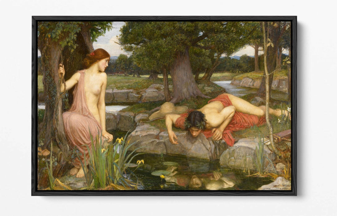 JOHN WILLIAM WATERHOUSE NARCISSUS -FLOAT EFFECT CANVAS WALL ART PIC PRINT-