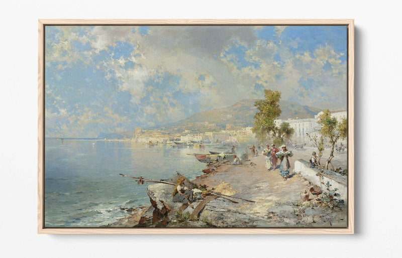 Float Effect Canvas Art – Naples Gulf Painting on Premium MDF Frame