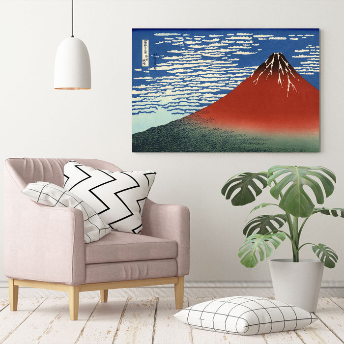 Canvas Wall Art – Hokusai Mount Fuji Framed Print | 30mm Deep Frame, Premium Varnish