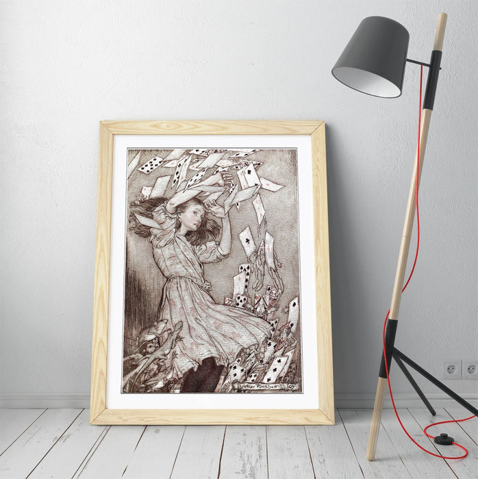 Alice in Wonderland Poster – Framed Art Print on Matte Paper with Faux Wood Frame