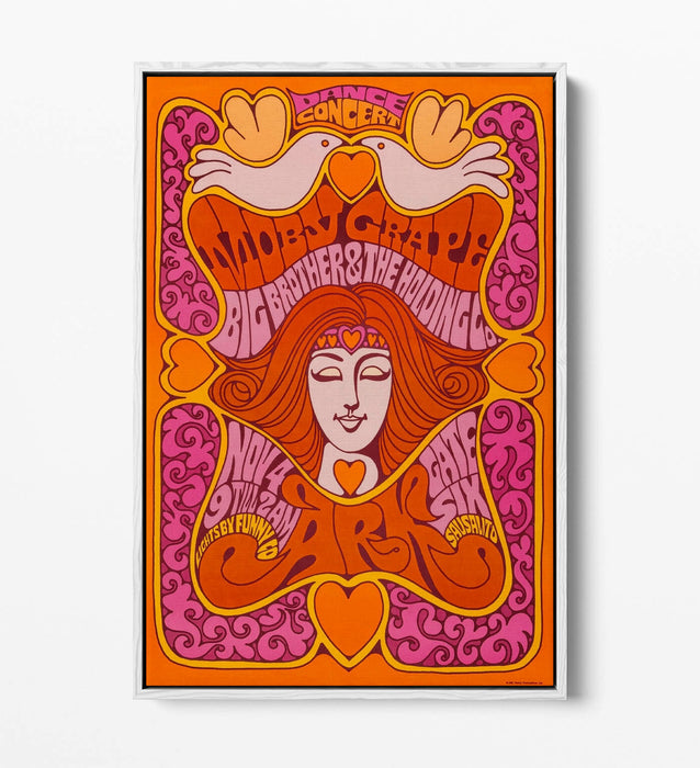 PSYCHEDLIC 60'S VINTAGE MOBY GRAPE POSTER -FLOAT EFFECT CANVAS WALL ART PRINT