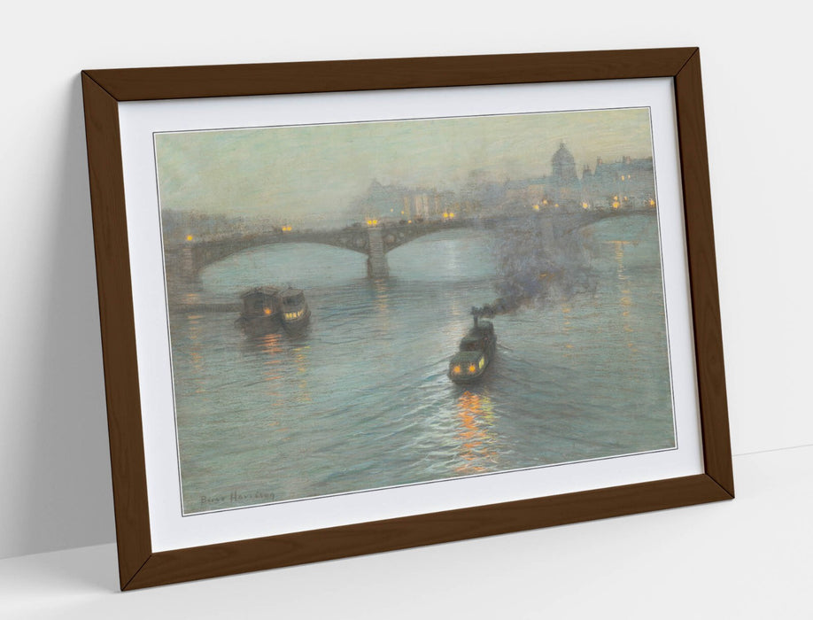 Framed Wall Art - L. Birge Harrison Evening On The Seine Poster Print UK Made