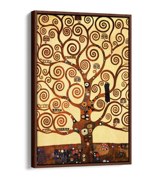 GUSTAV KLIMT TREE OF LIFE STOCLET -FLOAT EFFECT CANVAS WALL ART PIC PRINT- GOLD